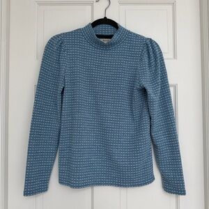 Madewell Knit Blue Mock Neck Top